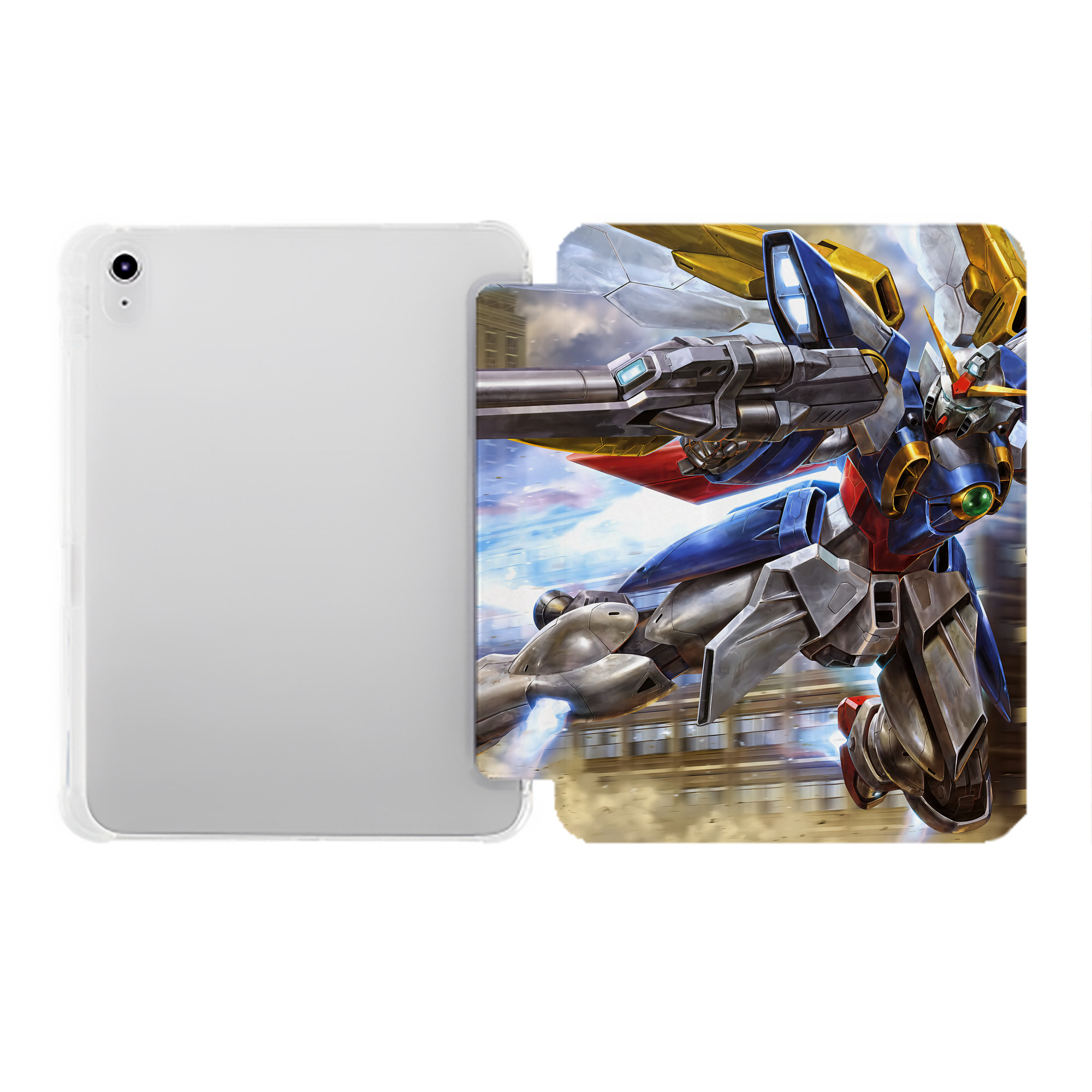 （画像用） 機動戦士ガンダム Mobile Suit Gundam IPad ケース ペン収納付き 三つ折りスタンド PUレザー×シリコン 対応機種9.5/10.5/10.9インチ